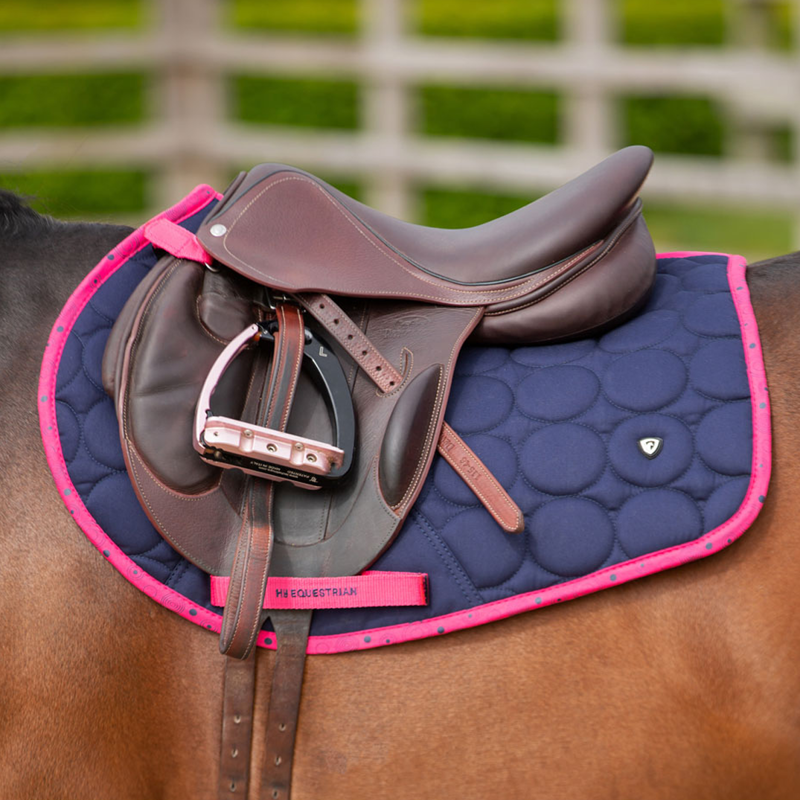 Hy Equestrian DynaMizs Ecliptic Close Contact Saddle Pad - Navy/Magenta-1
